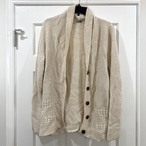 FADED GLORY CREAM CARDIGAN- LARGE (12-14)
